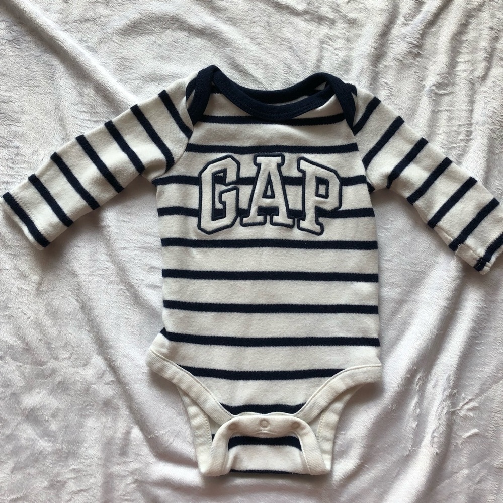 Gap Signature Bodysuit, Longs Sleeve Navy & White